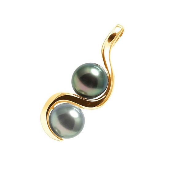 Black Tahitian Pearls Pendant and Yellow Gold 375/1000 - Image 1