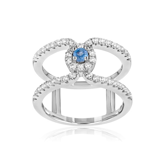 Swarovski - 47 White and Blue Swarovski Crystal Zirconia and 925 Silver