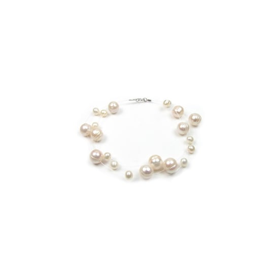 White Freshwater Pearl 3 Rows Bracelet and Silver Clasp - Image 1