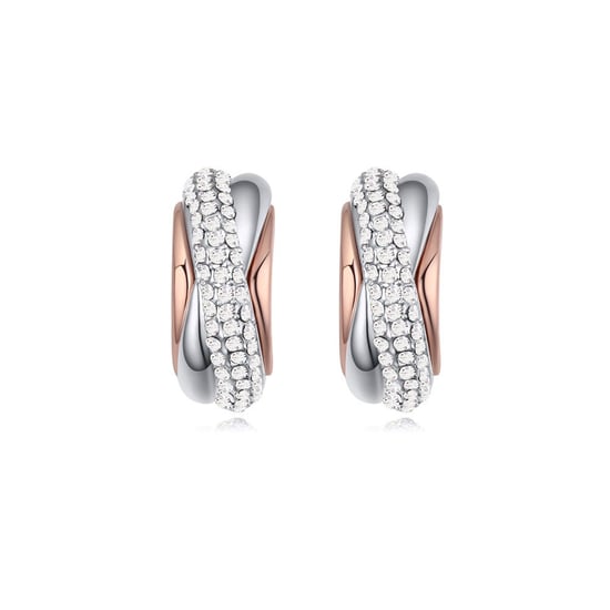 Swarovski - White Swarovski Elements Crystal Half Hoop Earrings