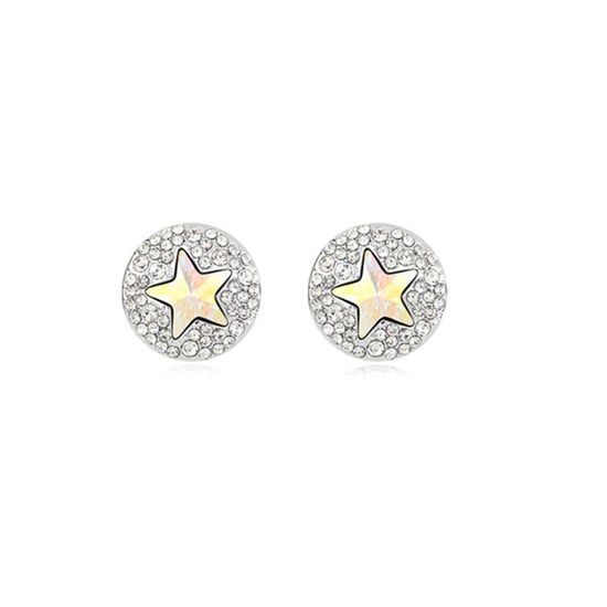 Swarovski - White Gold Plated Star Earrings with White Swarovski Element Crystal