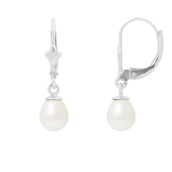 White Freshwater Pearls Dangling Earrings and 925 Silver