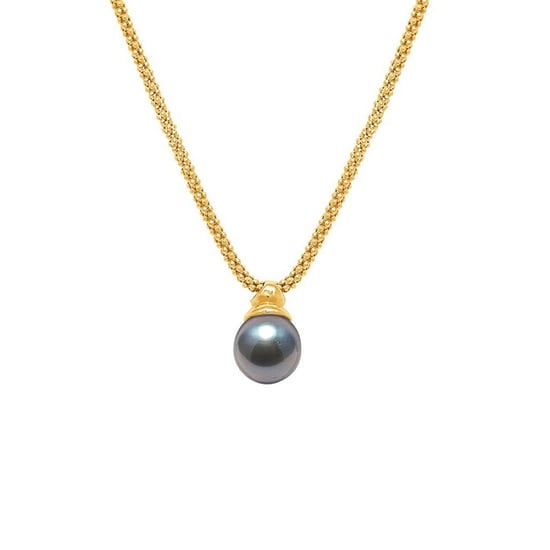 Black Tahitian Pearl Necklace and Yellow Gold 750/1000