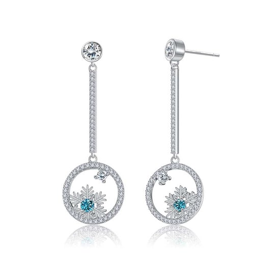 Swarovski - Drop Earrings Women's Snowflake Crystal Swarovski White And Blue