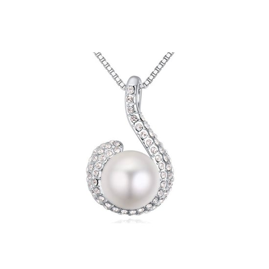 Swarovski - White Pearl Pendant made with a White Crystal from Swarovski - Image 1