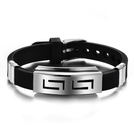 Stainless Steel and Silicone Man Bracelet