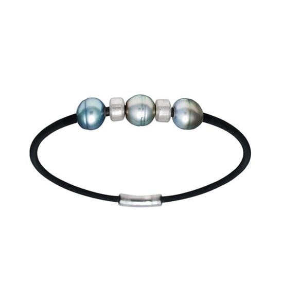 Tahitian Pearl Men Bracelet and 925 Sterling Silver