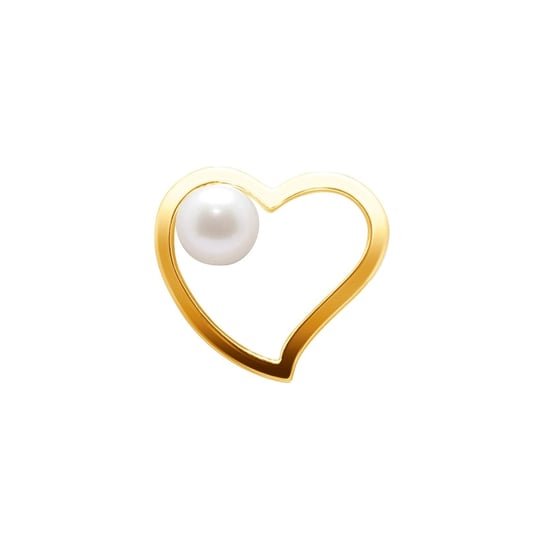 White Freshwater Pearl Heart Pendant and Yellow Gold 750/1000 - Image 1