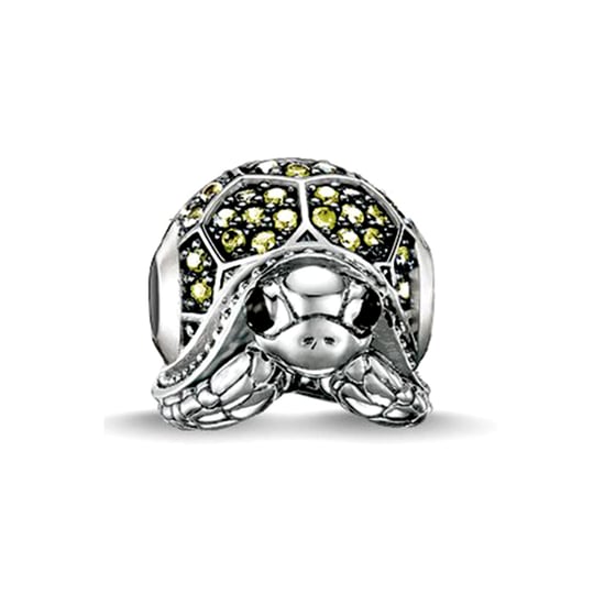 Green Crystal Turtle Charms Bead