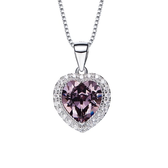 Swarovski - Purple and White Swarovski Crystal Elements Heart Pendant - Image 1