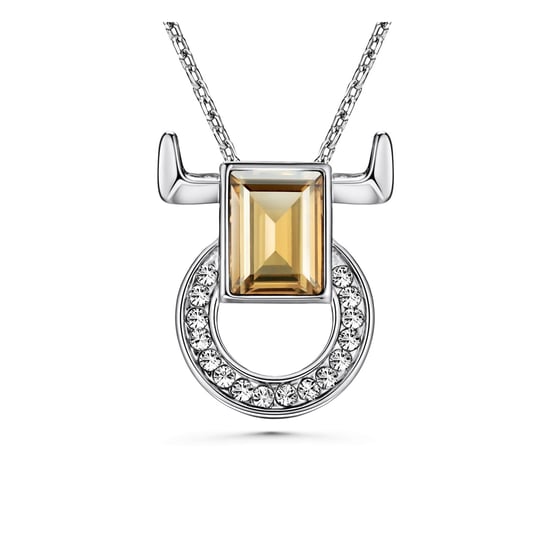Swarovski - White and Champagne Swarovski Elements Crystal Taurus Pendant - Image 1