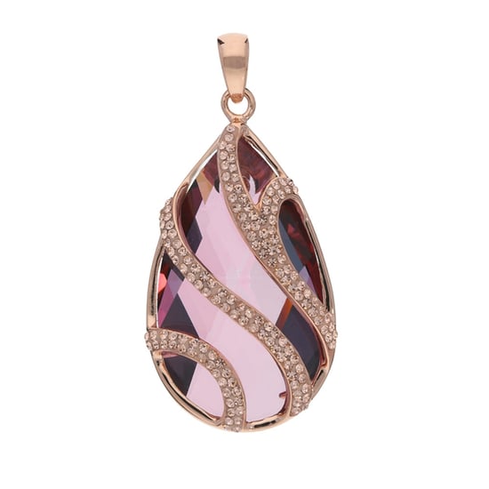Swarovski - Pink Swarovski Elements Crystal Pendant and 925/1000 Silver Rose Gold plated Mounting