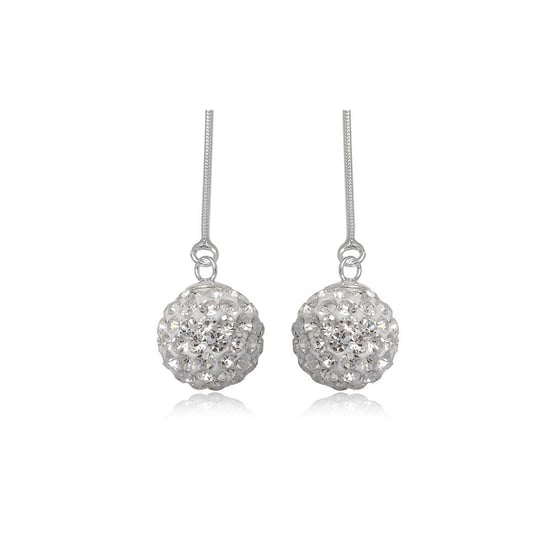 White Crystal dangling Earrings and 925 Silver