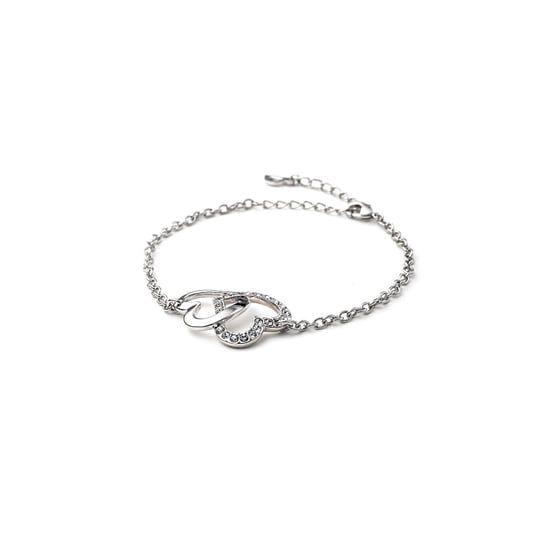 Swarovski - Double Heart Bracelet made with a white Crystal from Swarovski