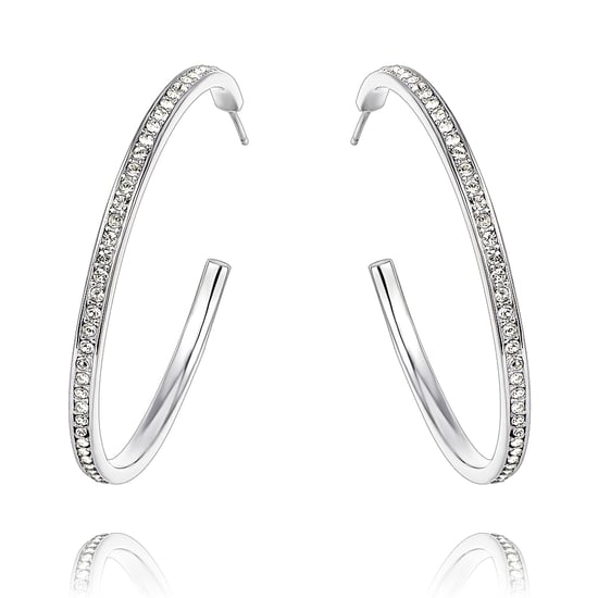 Swarovski - White Swarovski Crystal Elements Hoop Earrings