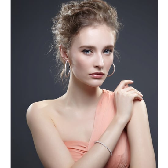 Swarovski - White Swarovski Crystal Elements Hoop Earrings