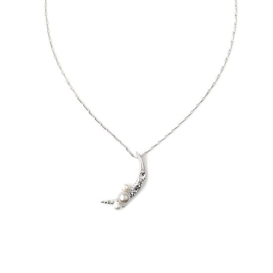 Swarovski - Pearls, White Swarovski Elements Crystal Moon Pendant - Image 3