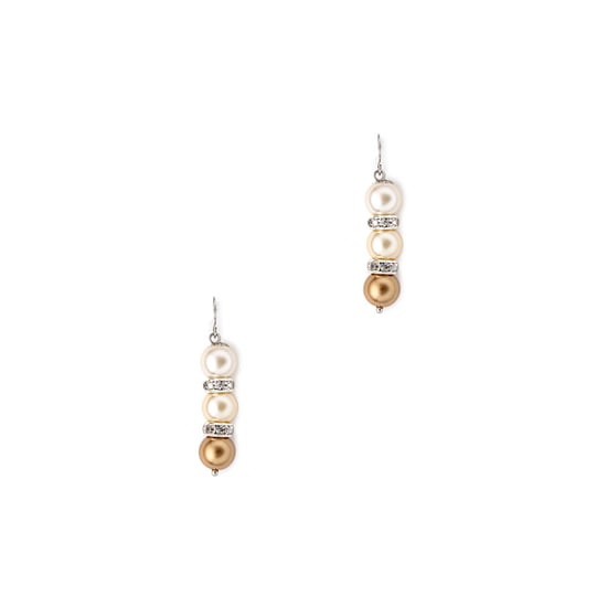 Yellow Pearls, Crystal Pendant and Earrings Set