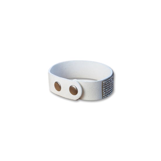 Swarovski - White Swarovski Crystal Elements White Leather Bracelet
