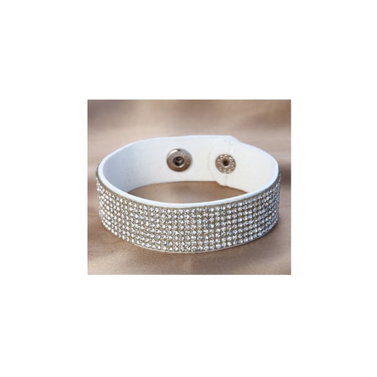 Swarovski - White Swarovski Crystal Elements White Leather Bracelet