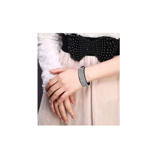 Swarovski - White Swarovski Crystal Elements White Leather Bracelet