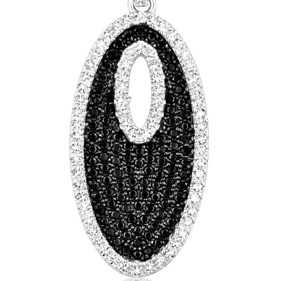 Swarovski - Black and White Swarovski Zirconia Crystal Pendant and Silver - Image 2