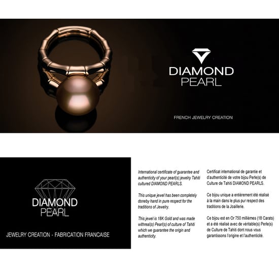 Black Tahitian Pearl bangle Ring and Yellow Gold 375/1000