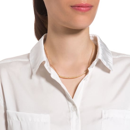 Yellow Gold Plated Necklace and White Cubic Zirconia