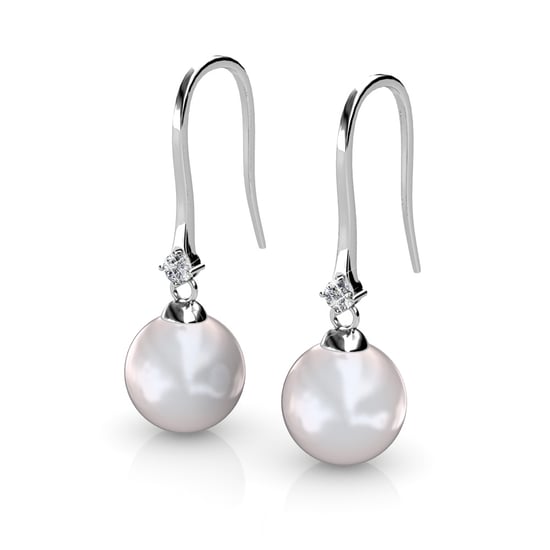Swarovski - White Swarovski Elements Crystal and Pearl Dangling Earrings