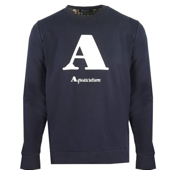 Aquascutum "A" Logo Navy Sweatshirt - Image 1