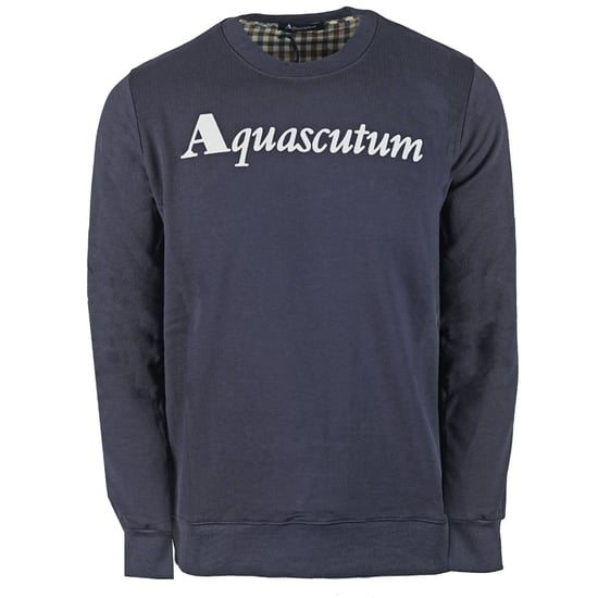 Aquascutum Box Logo Marinblå Sweatshirt - Image 1
