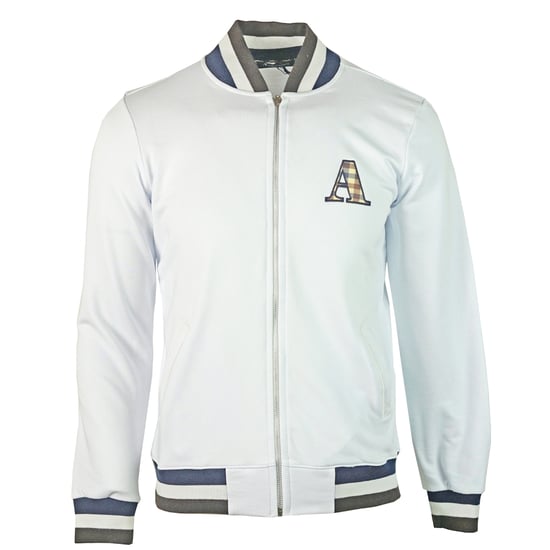 Aquascutum A Logo Zip Sweater White Jacket - Image 1