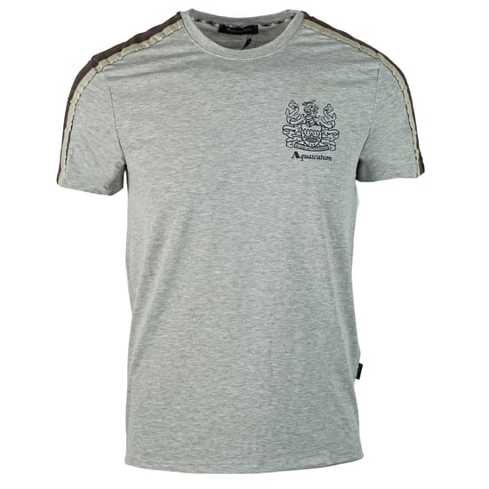 Aquascutum Shoulder Stripe Grey T-Shirt - Image 1