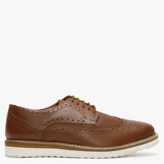 Richman Leather Lace Up Contrasting Sole Brogues