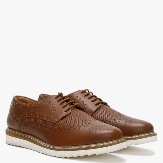 Richman Leather Lace Up Contrasting Sole Brogues
