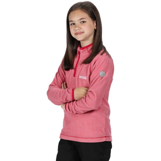 Girl's Regatta Junior Loco Half Zip Fleece in Pink - Image 1