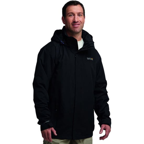 Regatta Mens Matt Waterproof Hooded Shell Jacket Black RMW201 - Image 1