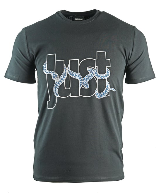 Just Cavalli Snake Logo Black T-Shirt - Image 1
