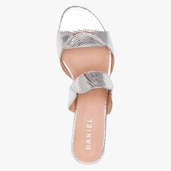 Daniel Sidrine Metallic Leather Reptile Mules
