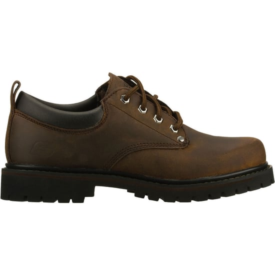 Skechers Tom Cats Leren Heren Donkerbruine Veterschoenen - Image 3