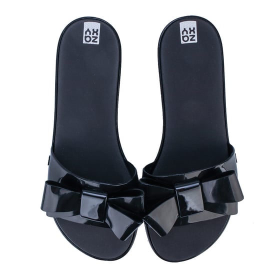 Women's Zaxy Sky Bow Slide Sandals in Black - Image 1