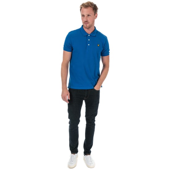 Men's Lyle And Scott Plain Polo Shirt in Blue - Image 3