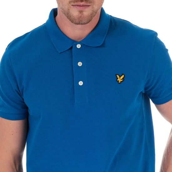 Men's Lyle And Scott Plain Polo Shirt in Blue - Image 4