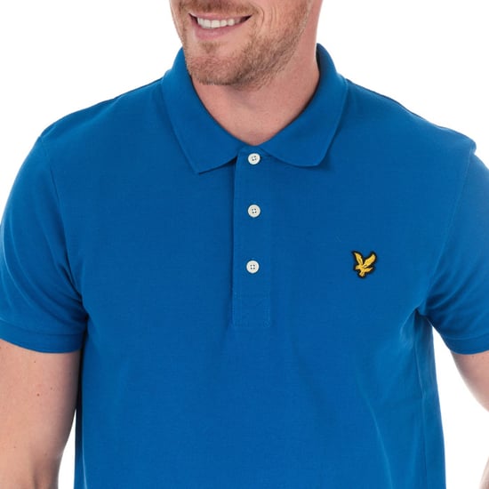 Men's Lyle And Scott Plain Polo Shirt in Blue - Image 6