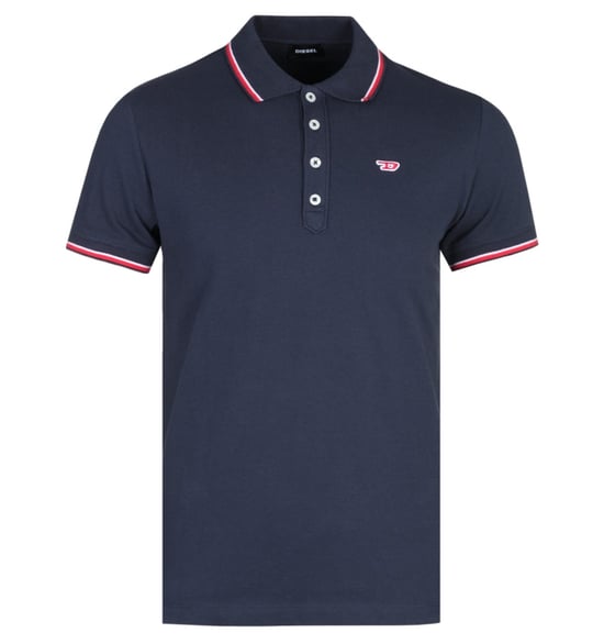 Diesel D Logo Black Tipped Polo Shirt - Image 1