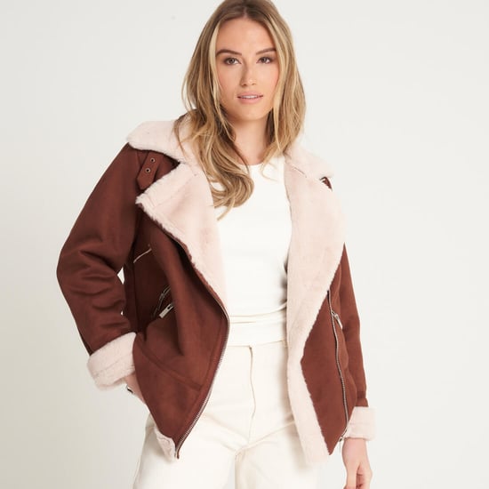 Barneys Originals Curve Faux Fur Aviator Coat