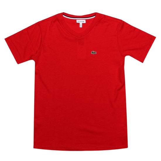 Boy's Lacoste Infant Logo V Neck T-Shirt in Red