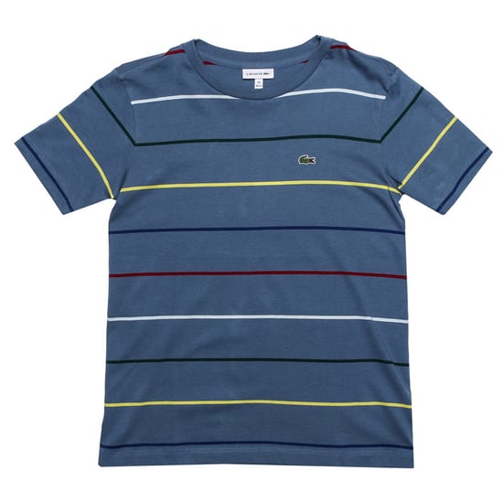 Boy's Lacoste Infant Striped T-Shirt in Blue - Image 1