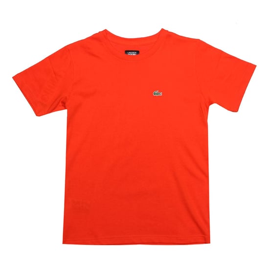 Boy's Lacoste Junior Crew Neck T-Shirt in Orange - Image 1