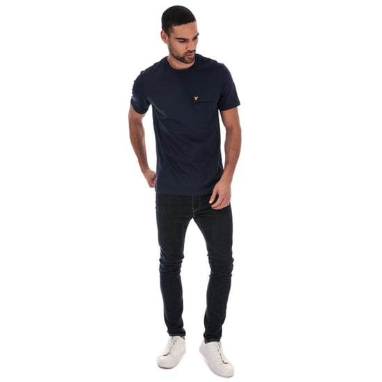 Men's Lyle And Scott Nylon Pocket T-shirt in Navy - Image 3